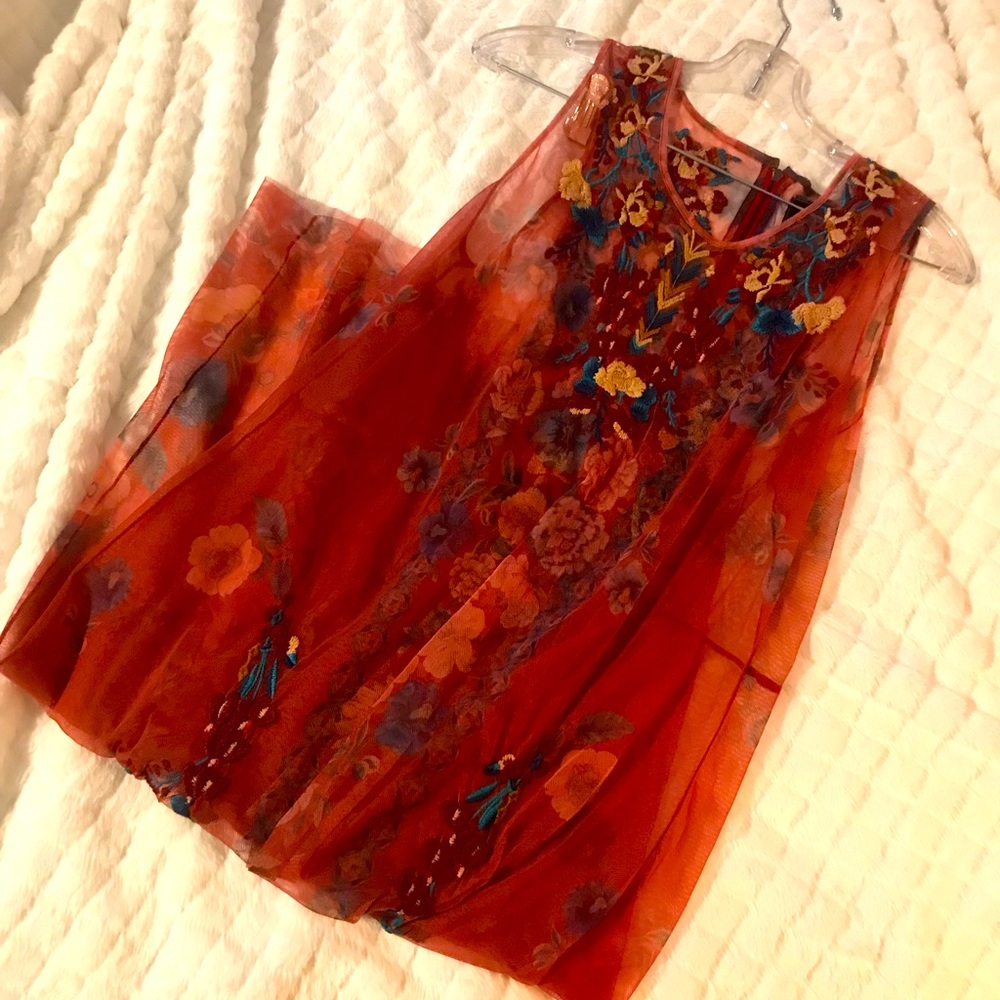 Johnny Was Lg mesh floral dress